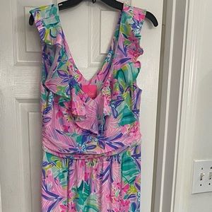 Lilly Pulitzer,  size L, long, top lined, slit both sides.  Bright colors
